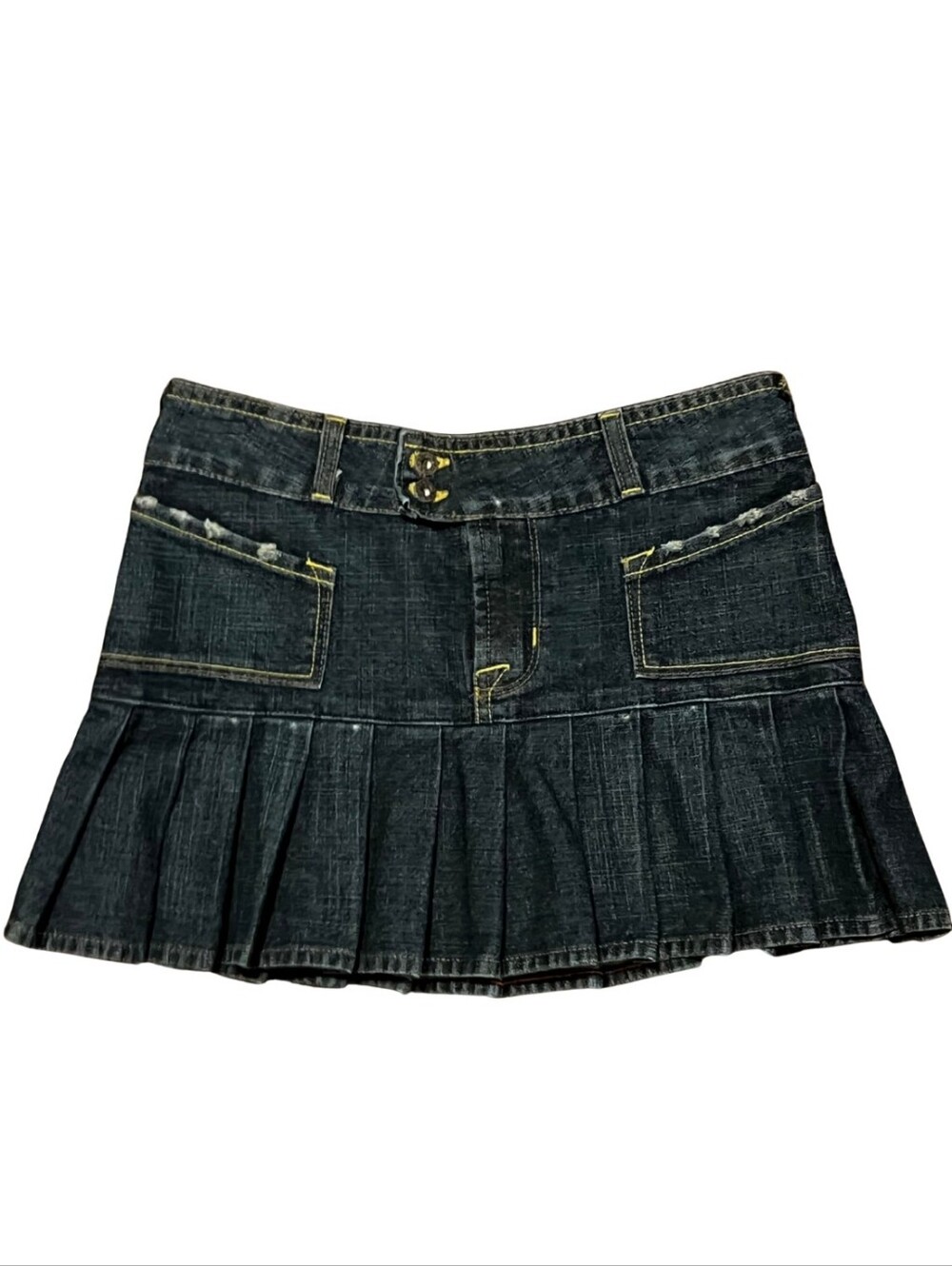 Nwot The Famous Von Dutch Pleated Denim Mini Skirt